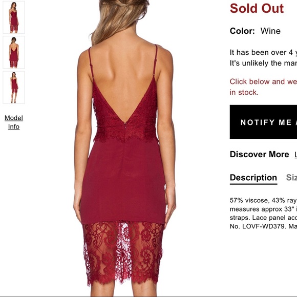 Lovers + Friends Devoted Lace Dress in Wine - Picture 3 of 8
